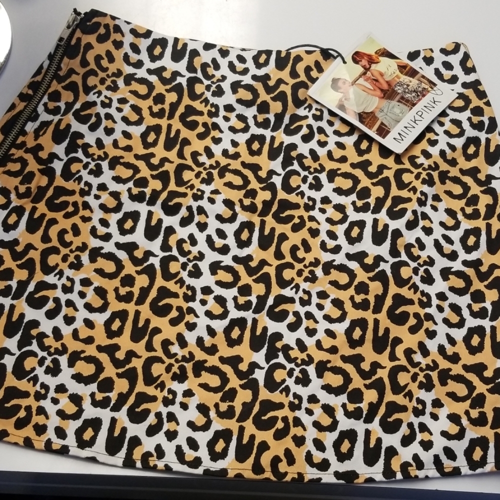 Minkpink Leopard Skirt M